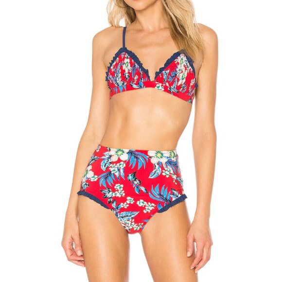 Diane Von Furstenberg Other - Diane von Furstenberg - “Cheeky Ruffle Bikini” High-Waist - Est Size XS/0, Red